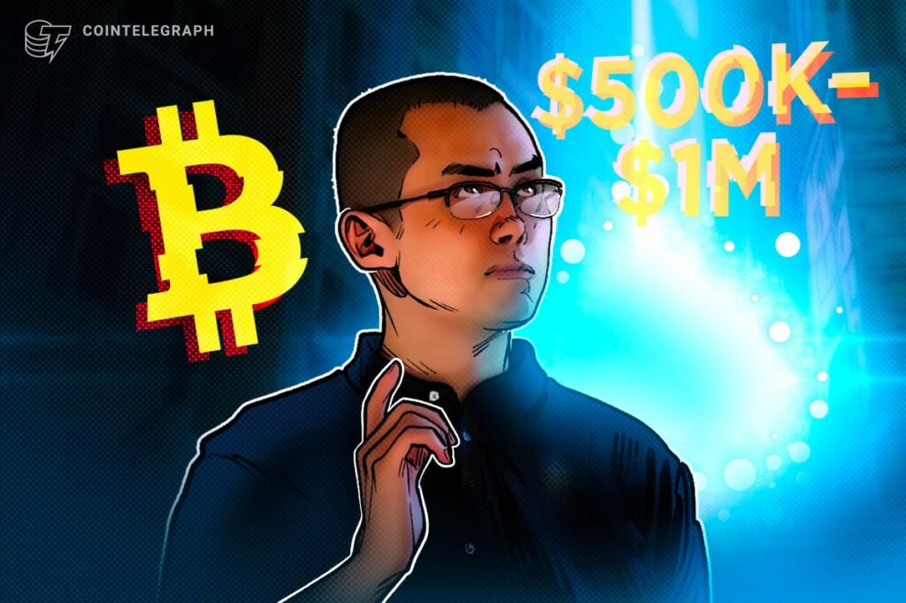 Binance founder CZ says Bitcoin could hit $500K–$1M this cycle