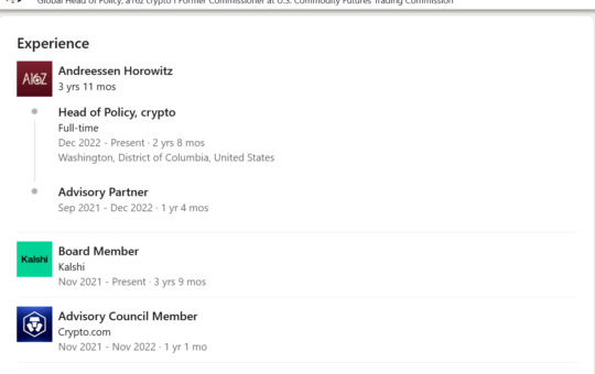 Brian Quintenz on the Kalshi Board