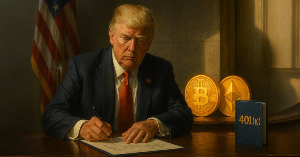 Trump opens $12.5 trillion 401(k) market to crypto and private equity access
